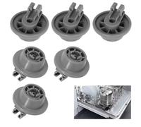 6 Pezzi Ruote per Cestello Lavastoviglie, Rotelle Lavastoviglie, Compatibile con Siemens, Bosch, Neff, Be Ko, 00611475 Wp8561996 per Cesto Inferiore, Ruote per Carrello