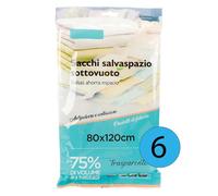 6 Pezzi Sacchetti Sottovuoto Vestiti, Buste Sacchi Sottovuoto Trasparente Per Vestiti Piumone (80X120cm)