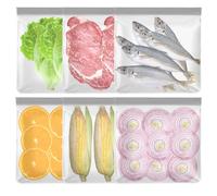 6 Pezzi Sacchetti per Alimenti in PEVA, 11"X 11" Freezer Riutilizzabili, Congelaresacchetti richiudibili PEVA Gelo Alimenti, PEVA salvafreschezza Senza BPA per Frutta, Verdura e Carne