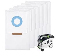 6 Pezzi Sacchetti per Aspirapolvere, Compatibile con Festool CT 36/CTM 36 E/CTL 36 E, per Compatibile con Festool 496186, Aspirapolvere SC FIS-CT 36, Strati Sacchetti Filtranti di Ricambio
