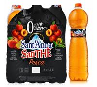 6 Pezzi Sant'Anna SanThè Zero Pesca Lt 1,5 Tè Freddo Senza Zuccheri Zero Bevanda