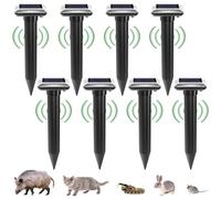 6 Pezzi Scaccia Talpe Ultrasuoni Solare, Dissuasori per Talpe IP65 Impermeabile Repellente Topi Ultrasuoni per Giardino e Campeggio, Nero
