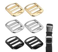 6 Pezzi Scale Fibbia Scorrevole Tri-Elica Metallo Fibbie Regolabili, 19mm Larghezza Interna, Fibbia Scorrevole Rettangolare, Fibbia a Barra per Infilare di Ricambio,Bagagli Fettuccia Cinturino Zaino