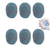 6 Pezzi Scrubber in Lana d'Acciaio,Paglietta Acciaio,Spugne Cucina,Pagliette in Acciaio,Scourer in acciaio inox,Spazzola per la Pulizia del Barbecue,Forno,Pentole Padelle,Facile da Rimuovere Lo Sporco