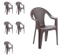 6 pezzi sedia impilabile sedia da bistrot poltrona impilabile in plastica eff...