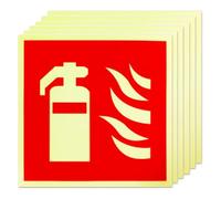 6 Pezzi Segnaletica di Protezione Antincendio, Cartello Estintore, Estintore Cartello di Sicurezza, Autoadesivo Cartelli Estintori, per Casa Ufficio Cantiere e Auto, per Esterno e Interno 15cm x 15cm