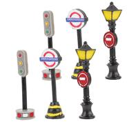 6 Pezzi Segni Di Strada e Accessori Per La Luce Stradale Mini Casa Di Bambole Accessori Per La Casa Delle Bambole Lampada Micro Lampione Arredamento Di Piccoli Lampioni Resina