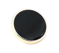 6 pezzi semplici bottoni con gambo dorato in metallo bianco nero 11/15/18/20/13/25 mm per cappotto,Nero,18 millimetri