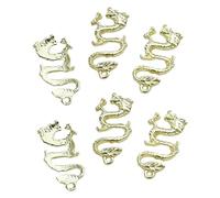6 Pezzi Serpenti Draghi Ciondoli In Metallo Con Strass Per Manicure