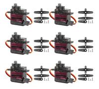 6 pezzi servomotore in metallo: servo micro servomotore compatibile, servo, cambio in metallo pieno a 180 gradi, angolo controllabile, mini motore per modellismo robot braccio aereo