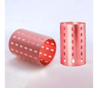 6 pezzi/set Bigodini termici con anima in alluminio, autoadesivi, riscaldamento rapido, ceramica, magia per capelli voluminosi e ricci, 90 mm, rosa rosso, senza calore, elementi essenziali da viaggio,