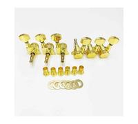 6 Pezzi/set Chitarra Elettrica Autobloccanti Meccaniche Paletta Testa Quadrata Quasi Piccola Copertura Piatta Completamente Chiusa Set di accordatura per chitarra(Gold,3R3L)