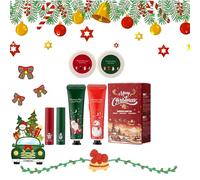 6 Pezzi Set Creme Mani Regalo, Crema Mani Regalo Natale/Crema Piedi Secchi Screpolati/Balsamo Labbra Natalizio, Creme Hand Natale, Cream Hand Secche e Screpolate, Labbra Regalo Natalizio