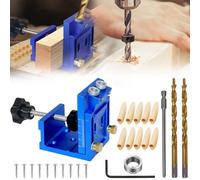 6 Pezzi Set da Dima per Spinatura Legno, Regolabile Lega di Alluminio Dima per Fori a Tasca, Spinatrice per Legno per Lavorazione del Legno, Mobili, Punzonatura fai da te
