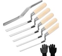 6 Pezzi Set da Muratore con Guanti Professionale Spatola Multiuso Resistente