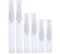6 Pezzi Set di Bottiglie Pompa senza Aria, Mini | Capacità 5ml 10ml 15ml, Plastica Bianca, Ricaricabili, Uso in Viaggio, Design Semplice