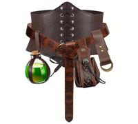 6 pezzi set di costumi rinascimentali marsupio marsupio marsupio bottiglia di pozione in sughero Halloween LARP costume cosplay accessori per feste
