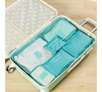 6 pezzi Set di cubi per imballaggio da viaggio, necessari per studenti, insegnanti, dormitori, borse per conservazione durante i viaggi con tasca per biancheria intima, impermeabili e anti-polvere, ch