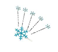 6 Pezzi Set di Fermagli Chioma Donna Eleganti, Sei Blu in Lega | Forma Fiocco di Neve con Pietre Decorative, Stile Moda per Ragazze e Donne, Regalo per Uscita
