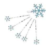 6 Pezzi Set di Fermagli per Chioma Bambina Fiocco e Neve Blu | Antiscivolo per Chioma Sottili o Folti, Ricci o Lisci, Adatti a Tagli Corti o Lunghi