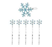 6 Pezzi Set di Fermagli per Chioma, Blu, Lega e Metallo | Antiscivolo, Adatti a Chioma Sottili e Ricci, per Foto e Feste Natalizie, Idea Carina per Bambine