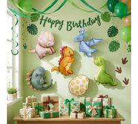 6 pezzi Set di palloncini a forma di mini dinosauro, palloncini a forma di dinosauro 3D adatti per decorazioni di feste di compleanno, festa di nascità, gender reveal festa, feste estive 6 pezziAllumi