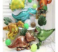 6 pezzi Set di palloncini in foil a tema dinosauro per bambini, palloncini a tema dinosauro cartoni animati per feste di compleanno di ragazzi e ragazze, forniture per feste a tema giungla per festa d