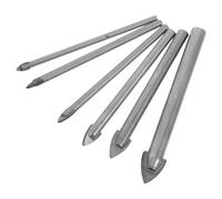 6 Pezzi Set di Punte per Vetro 3/4/5/6/8/10mm in Metallo Argento | Foratura Pulita, Riduce Crepe e Schegge, per Marmo e Vetro Auto, Lavori Professionali e Fai