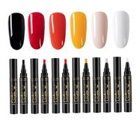 6 pezzi/set di smalto per unghie, 6 colori 8 ml 3 in 1 set di smalto, un passo fai da te immergere penne d'arte a vernice LED UV per donne ragazze, stile 1.