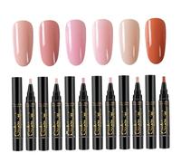 6 pezzi/set di smalto per unghie, 6 colori 8ml 3 in 1 set di smalti per unghie, un passo fai -da -te immergere penne d'arte a vernice a LED UV per donne, stile 2