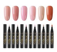6 pezzi/set di smalto per unghie, 6 colori 8ml 3 in 1 set di smalti per unghie, un passo fai -da -te immergere penne d'arte a vernice a LED UV per donne, stile 2
