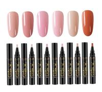 6 pezzi/set di smalto per unghie, 6 colori 8ml 3 in 1 set di smalti per unghie, un passo fai -da -te immergere penne d'arte a vernice a LED UV per donne, stile 2