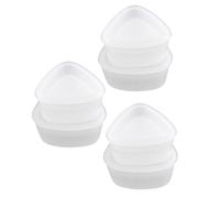 6 Pezzi Set di Stampi Triangolari per Sushi e Polpette di Riso | Casa e Ristoranti, Polipropilene Bianco, Misure Grande e Piccola, per Pezzi Creativi