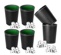 6 Pezzi Set di Tazze per Dadi con 36 Dadi per Giochi Ricreativi,Pub,Ritrovi,Feste,Giochi da Campeggio