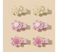 6 pezzi/Set Fermagli per capelli a forma di fiore carini rosa & giallo chiaro per bambine, per fotografia, matrimonio, festa, uso quotidiano, Capodanno, San Valentino, ritorno a scuola Tagli UnicaPian