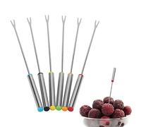 6 pezzi/set Forchette da frutta Acciaio inossidabile Cioccolato Formaggio Dessert Fonduta Pentola Forchette Utensili da cucina Stoviglie Argento 9,45 pollici