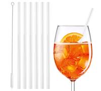 6 Pezzi set regalo Cannucce di vetro Aperol Spritz diritti 20 cm 6 Frasi divertenti Accessori per cocktail Cannucce di vetro riutilizzabili incise