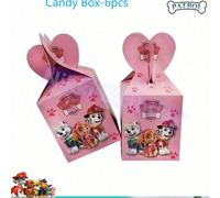 6 pezzi/set Scatole per popcorn rosa, scatole per caramelle, decorazioni per feste di compleanno, borse regalo per cani, bomboniere per festa di nascità, forniture per feste AnimaleCarta tessile