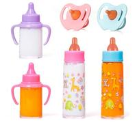 6 pezzi/set set di biberon per bambole con ciucci divertenti bottiglie per bambole Magics con accessori per di simulazione di latte o succhi che scompaiono per bambini
