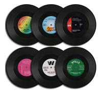 6 pezzi/ set Sottobicchieri in vinile retrò colorati a forma di disco in vinile per bevande, set di sottobicchieri a forma di disco in vinile per la decorazione del tavolino da caffè 6 pezzi/setBlocch