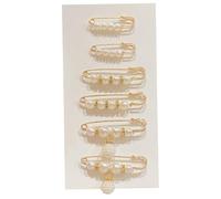 6 pezzi/set spille di perle anti-esposizione alla luce squisite spille di sicurezza decorative bianche eleganti di perle per ragazze abbigliamento abito pantaloni gonna