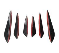 6 Pezzi/set Universale Paraurti Anteriore Labbro Diffusore Splitter Alette Spoiler Carrozzeria Auto Tuning Canard Decorazione Accessori Ricambio(Black 6pcs)