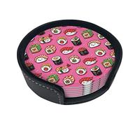 6 Pezzi Sotto chieri in Pelle per Bevande con Supporto Simpatico Set di Sotto chieri per Cibo per Sushi Tavolo per Bevande Sotto chieri per Tazze per Soggiorno Cucina Caffè Decor