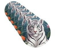 6 pezzi sottobicchieri per bevande sottobicchieri per tazze carino tigre bianca divertente tappetino per tazze 4" sottobicchiere in pelle per bevande impermeabile bar birra bevande set per arredamento