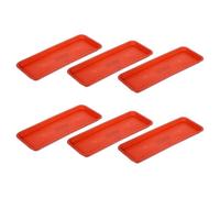 6 Pezzi Sottovaso Rettangolare in Plastica Pp Rosso per Vasi Piante | Vaso in Terracotta e Piante in Vaso, Raccoglie Acqua e Terra, Non Sbiadisce Facilmente