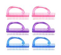 6 Pezzi Spazzola per Pulizia Unghie Grande, Plastica | Portatile e Comoda, Setole Resistenti, Uso Pratico per Rimuovere Polvere e Residui Durante la Manicure