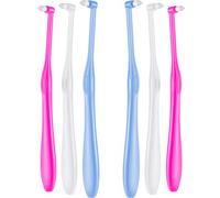 6 Pezzi Spazzolino Tuft da Denti Spazzolino Tuft Spazzolino Conico Spazzolino di Saggezza con Rifiniture Morbide Spazzola Intersomatica Interdentale Compatta Singola per Pulizia di Dettagli