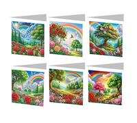 6 pezzi Special Shape Cartoon Card Card Rhinestone Card Kit Wish Card Regali for amici e amanti di famiglia (HK015)