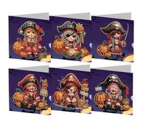 6 pezzi Special Shape Special Halloween Gnome Painting Card Card Kit Drawing Card Regali for amici di famiglia e amante (HK032)
