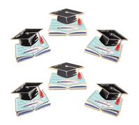 6 Pezzi Spilla a Forma di Cappello di Laurea, Lega, Festa Laurea | Ricordo per Stagione delle Lauree, per Diplomati e Insegnanti, Accessorio Leggero in Lega